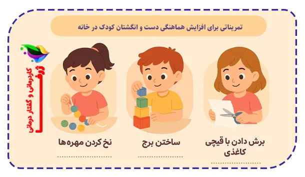 تمریناتی برای افزایش هماهنگی دست و انگشتان کودک در خانه